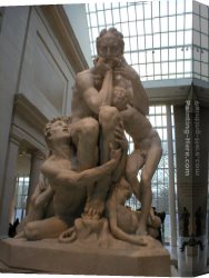 Carpeaux Canvas Paintings - Ugolino and his Sons [detail #4] by Jean-Baptiste Carpeaux